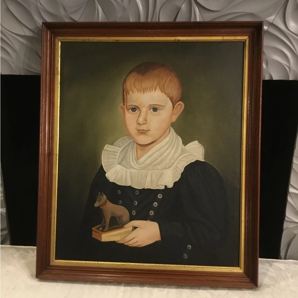 FolkArt Oil Painting Portrait Judged - Picture 9 of 16